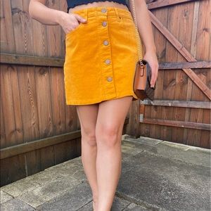 Yellow/Orange Jean mini skirt